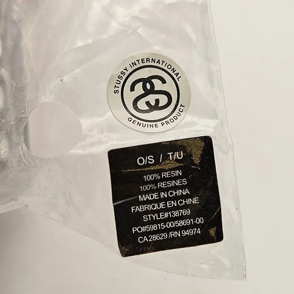 STUSSY DICE SET BLACK ACRYLIC DISPLAY CASE 5 LOGO DICE STYLE 138769 RARE